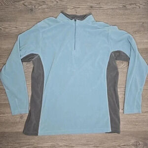 Columbia Sportswear‎ Jacket XL Blue Grey Mens 1/4 Zip Fleece Pullover